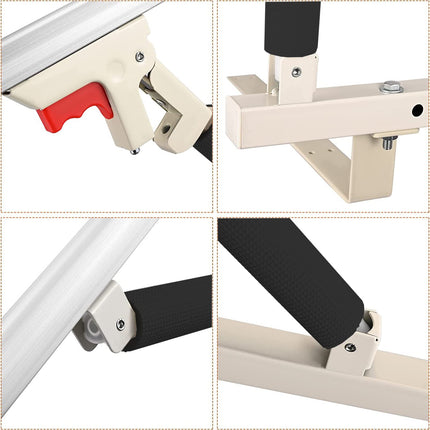 Swociro Foldable Bed Rail Safety Side Guard for Elderly, Adult Assist Handle Protective Railing Handicap Bed Railing Hospital, With Storage Bag (White, 70 * 40cm)