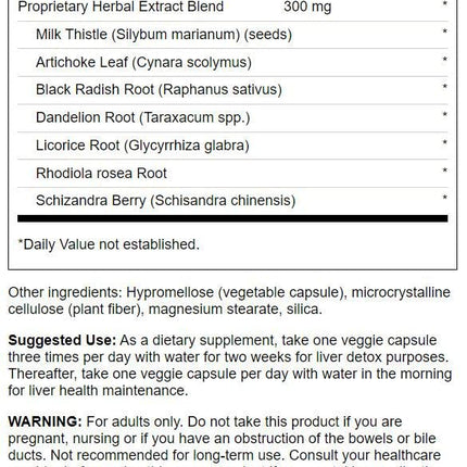 Liver Tone Liver Detox Formula 300 mg 120 Veg Caps
