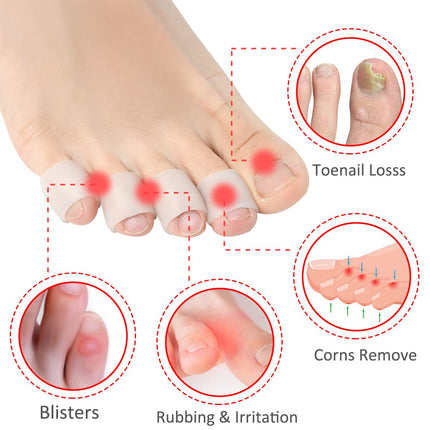 20 Pcs Gel Toe Caps Toe Protectors, Silicone Toe Protectors Little Toe for Blisters, Corns, Hammer Toes, Toenail Loss, Friction Pain Relief and More