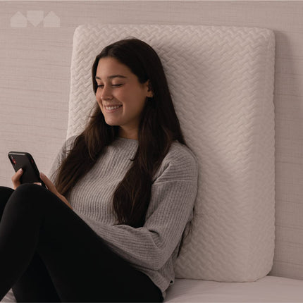 Milliard Wedge Pillow, Reading Pillow for Bed and Couch with Memory Foam, Comfortable and Firm Back Cushion, Mattress Wedge, Reflux Pillow - Washable Cover (White)