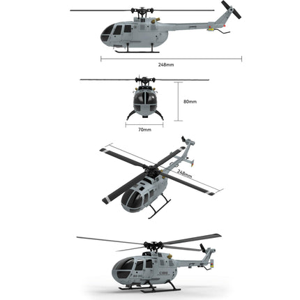 Remote Control Helicopter, 4CH RC Helicopter RTF with Aileronless Design and 6-Axis Gyro, Modularized Battery, One-Key Takeoff/Landing, Altitude Hold, for Adults Gift