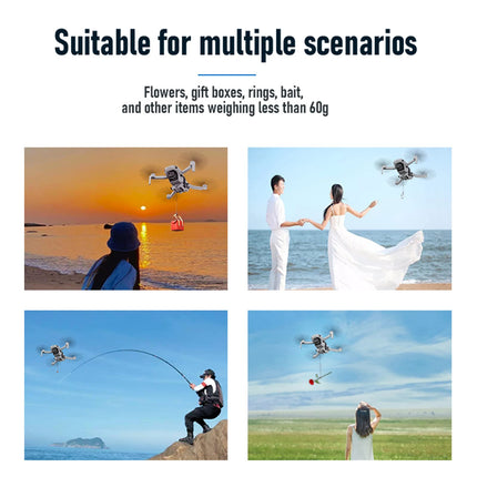 LICHIFIT Drone Airdrop System Universal for DJI Mini 4K / Mini 4 Pro/Mini 3 Pro Thrower Transport Delivery Payload Release Dropping Device
