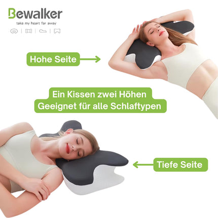 Bewalker Orthopedic Memory Foam Pillow, Neck Pillow, Neck Support Pillow, Sleeping Pillow - Ergonomic Anti-Snoring Pillow for Back Pain