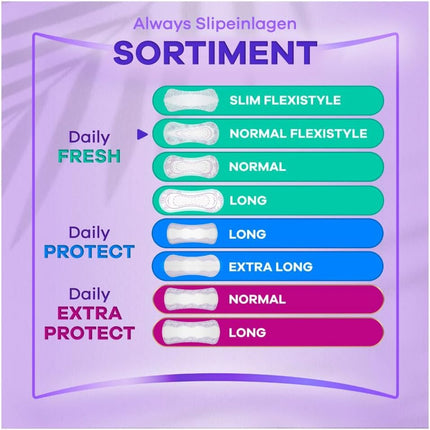 Always Daily Fresh Normal Flexistyle Panty Liners 72 Pieces, With Fresh Fragrance, Flexible, Adapts to All Panty Shapes