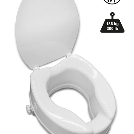 PEPE Mobility - Raised Toilet Seat with Lid 10cm, White