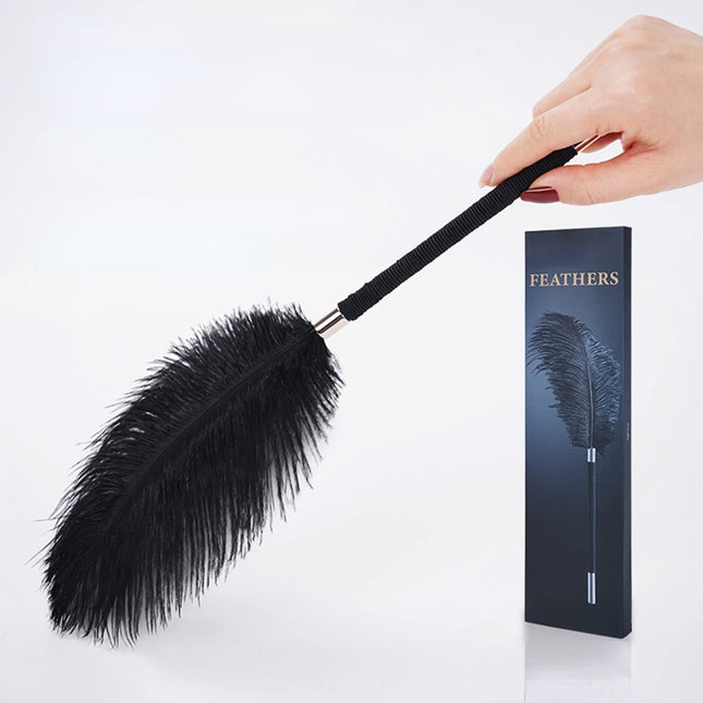 Erotic Feather - SM Flirting Tempting Feather, Couples Erotic Products Small Sex Toys for Bondage Sex, Erotic Tickling, Black (Black)