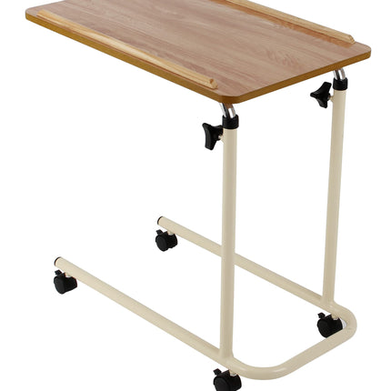 Peformance Health Overbed Table with Wheels, Height Adjustable, Lightweight Chair/Bed Table for Elderly, Use for Meals, Work and Activities, 66 x 64 x 46 cm, Flat Packed Version