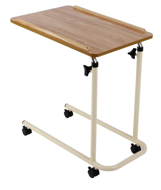 Peformance Health Overbed Table with Wheels, Height Adjustable, Lightweight Chair/Bed Table for Elderly, Use for Meals, Work and Activities, 66 x 64 x 46 cm, Flat Packed Version
