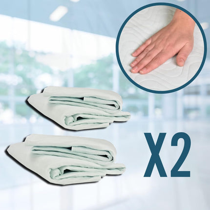 OrtoPrime 2-Pack Incontinence Bed Pads, Washable Bed Mats for Children and Seniors, 3.15 Liters/m² Absorbency, Over 200 Washes, 4-Layer Waterproof Bed Pad with Wings, 90 x 85 cm