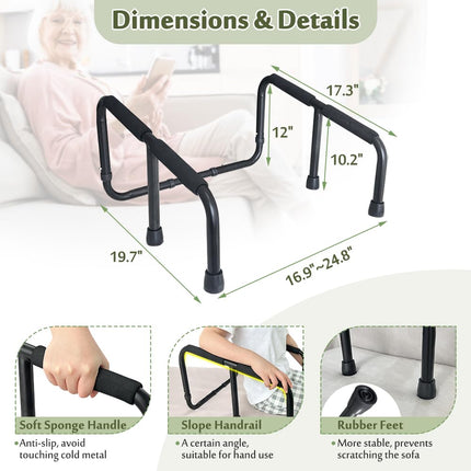 Mybow Couch Rails for Elderly People, Standing Aids, Chair Lift Assist Devices for Seniors, Handicap Couch Cane, Stand Up Mobility Aids, Seat Lifter for Chair, Couch Grab Bar, Portable Stand Frame