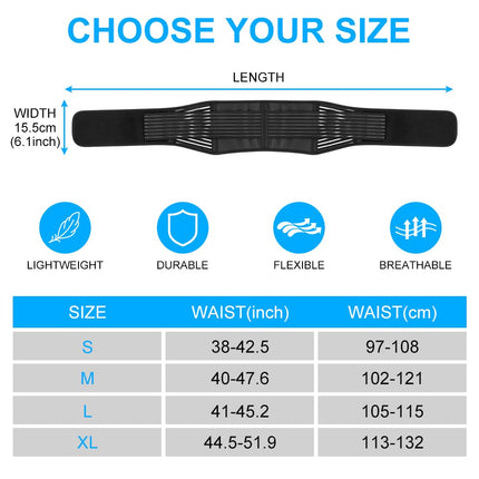 ACWOO Back Brace, Self-Heating Waist Belt, Breathable Back Support Belt, Heat Belt, Back Brace for Men and Women, Anti-Sweat Kidney Belt Back Support, Abdominal Belt (L)