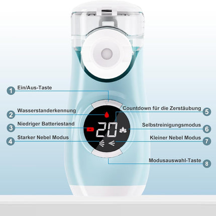 Swetfela Nebulizer for Adults and Children with LED Screen, Self-Cleaning Mode, 3 Timed Spray Modes, with 2 Masks and Mouthpiece, Portable USB Rechargeable Nebulizer