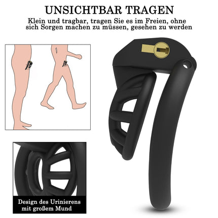 BDSMAGE Chastity Cage Male small, penis cage with 4 cock rings extreme, sex toy for men, chastity cage for men, chastity belt for men, cock cage slave sex toy extreme (micro)