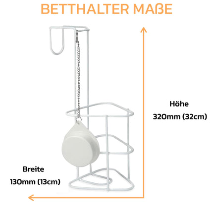 Urine bottle set with bed holder (urine bottles 1000 ml + bed holder with lid), durable translucent PP urine bottle with cap, easy-to-read measuring lines, portable for travel