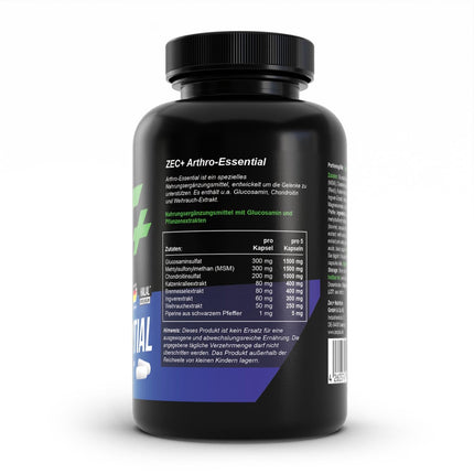 Zec+ Nutrition Arthro Essential – 150 capsules with glucosamine, chondroitin, MSM &amp; frankincense extract, dietary supplement for physical exertion during intensive sports