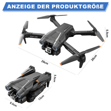 Drone with 4K Camera, Foldable RC Drone RC Quadcopter with 1080P HD Dual Camera, FPV Transmission, 2 Batteries, Gesture Control, Altitude Hold, One-Key Takeoff/Landing 3D Flips for Beginners (Black)