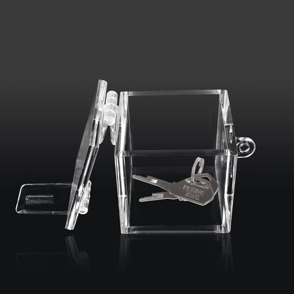 MFMYEE BDSM Chastity Cage Key Safe, Transparent Chastity Keychain, Chastity Game Acrylic Box, Multifunctional New Sexy Toys, Anti-Cheating Lock (Transparent)