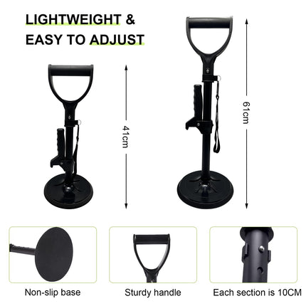 Bed riser, riser for seniors, adjustable height standing aid for sofa, with hand rest below, help to get up from the floor for seniors, stability standing aid &amp; supports, load capacity 90 kg (black)