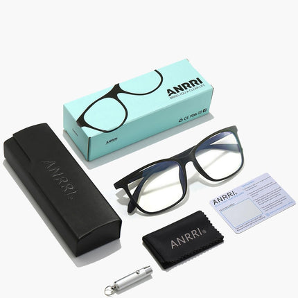 ANRRI Blue Light Blocking Glasses, Anti-Eye Fatigue Lens, Lightweight Frame Glasses, Black, Men/Women