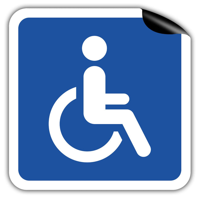1x magnetic sign wheelchair user 15x15cm + 2x sticker disabled sign magnetic foil car wheelchair from STROBO
