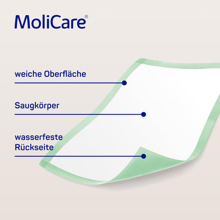 MoliCare Premium Bed Mat 5 Drops: Bed protection pad with absorbent core made of cellulose flakes, 60x90 cm, 4x25 pieces