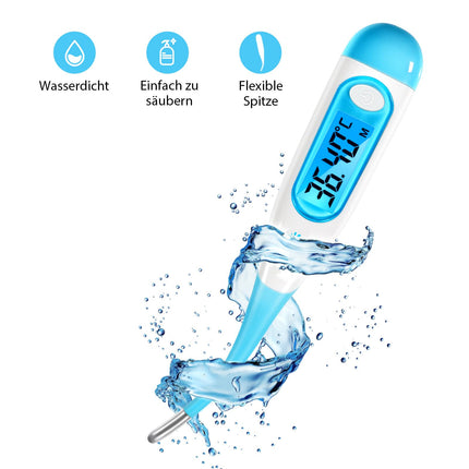 Easy@Home Basal Thermometer Fertility Thermometer Ovulation Test for Cycle Control and Ovulation Tracking with Premom APP, Digital Thermometer with Blue Backlight LCD Display