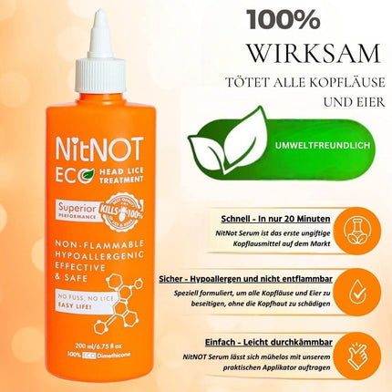 NitNOT Head Lice Treatment - Kills all head lice and eggs - 200ml - Minimum 4 treatments for long hair - Safe - No side effects - Easy to use - No odors