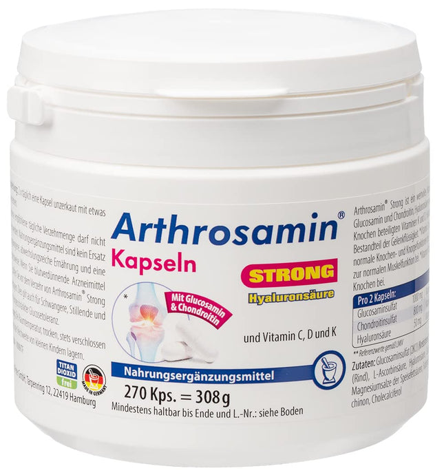 Arthrosamin strong joint capsules with hyaluronic acid, 270 capsules, 304 g