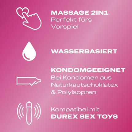 Durex 2 in 1 Massage and Lubricant Guarana – With a smooth texture for full-body massages and intimate areas – 200 ml (1 pack)