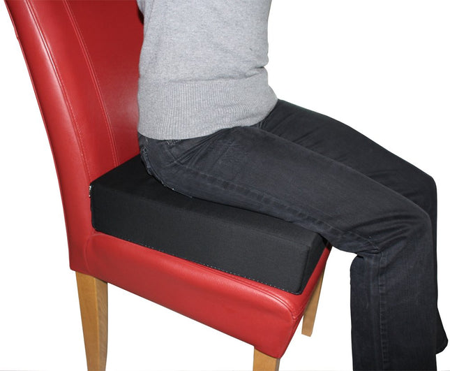 LUplus Orthopedic booster seat 40x40x height 10 cm with cover 100% cotton, black