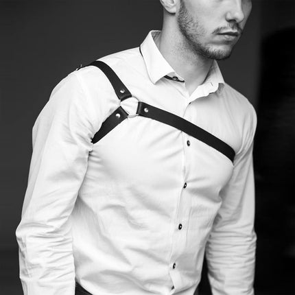 PIIKNUO Harness Men Leather Sexy Underwear for Man Harnesses Leather Adjustable Body Bondage Harness Men Gay Chest Strap Fetish Erotic Harness Men Sexy Chest Harness, for Party Costumes