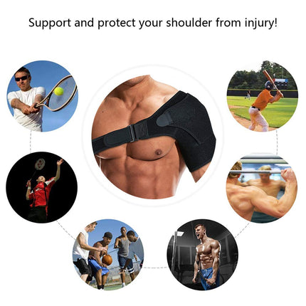 Shoulder support with pressure pad for men and women, adjustable shoulder support for torn rotator cuff, tendonitis, dislocation, fits right or left shoulder