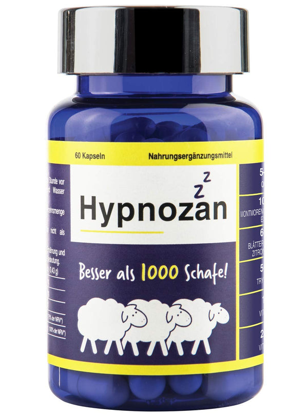 Hypnozan - Pills for better sleep Sleeping pills for adults 60 restful nights - 60 bright mornings Laboratory tested Only 1 pill before bedtime (Active pills)