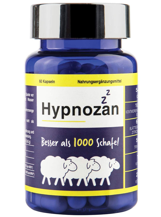 Hypnozan - Pills for better sleep Sleeping pills for adults 60 restful nights - 60 bright mornings Laboratory tested Only 1 pill before bedtime (Active pills)
