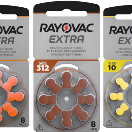 80 x RAYOVAC Extra Hearing Aid Batteries Type 312 - PR41 - Color Code Brown - 1.45 Volt - 80 Pieces (10 x 8 Batteries)