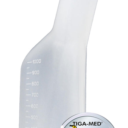 Urine bottle 1000 ml / 1 liter for men | Urine bottles | Urinal with lid, original Tiga-Med quality | 1 piece