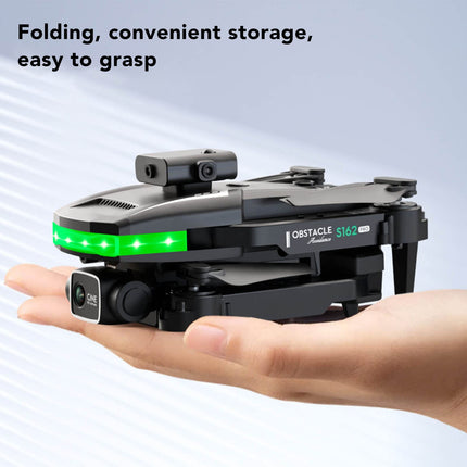 S162 RC Drone Foldable, Pocket RC Quadcopter with 4K HD FPV Dual Camera for Beginners, Headless Mode, 360 Flip, Built-in 1200 mAh Lithium Battery, Easy Flying