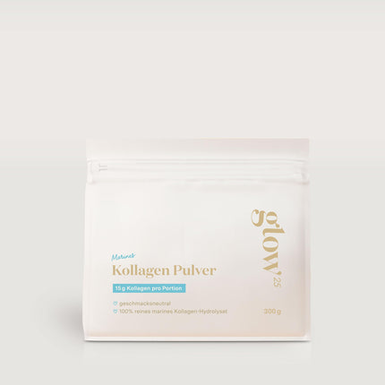 Glow25® Marine Collagen Powder [300g] - Fish Collagen Hydrolysate - Peptides Type 1 and 3 - Good Solubility - Neutral