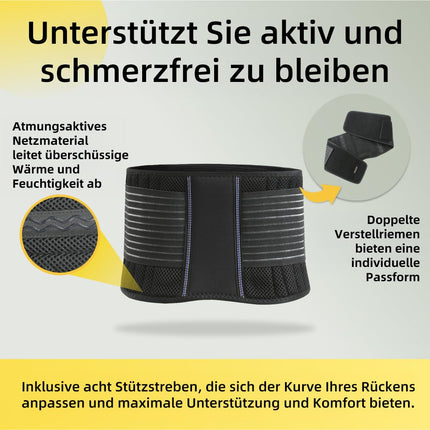 BraceUP Back Support Belt - Breathable Back Brace for Men and Women, Back Support, Lumbar Support Belt for Lower Back Pain with Sciatica (L/XL)