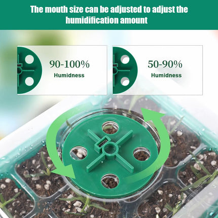 CLIUNT Indoor Greenhouse Propagator, 5 Pack Mini Greenhouse Propagator, Greenhouse Propagator Tray, with Higher Lid, Timer, Tools and Paper Labels, for Seedling Plant Germination