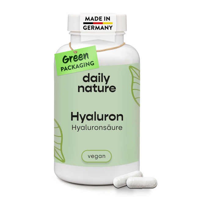 dailynature Hyaluronic Acid 90 Capsules | 1,100 kDa | Highly dosed with 500 mg sodium hyaluronate per capsule | Vegan | No unwanted additives | Gluten-free | Lactose-free