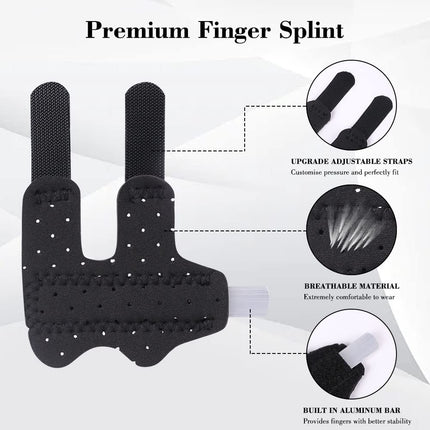ACWOO Finger Splint, 2 Pack Finger Straightener Finger Splint Stabilizer, Soft Comfortable Finger Support, Finger Brace for Broken Sprained Arthritis or Tendonitis (Black)