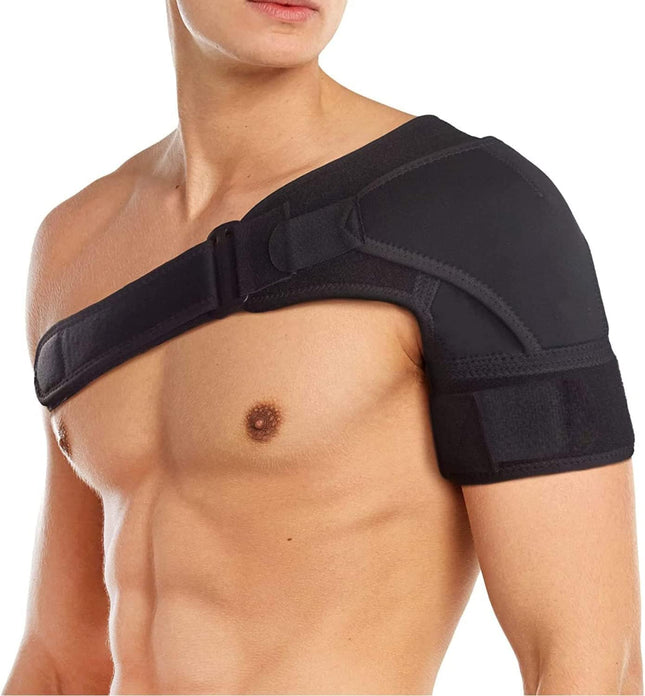 Flow fire Adjustable Shoulder Brace, Neoprene Shoulder Support for Women and Men, Shoulder Brace Pain Relief, Fits Both Left or Right Shoulder (L-XL)