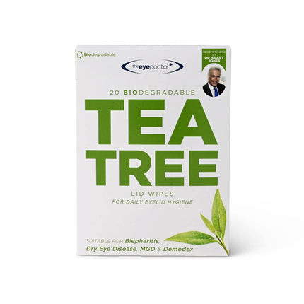 The Eye Doctor Tea Tree Eyelid Wipes - 40x Disposable Eye Wipes - Suitable for Sensitive Eyes, Dry Eyes, Blepharitis, MGD &amp; Demodex - Eco-Friendly, Biodegradable