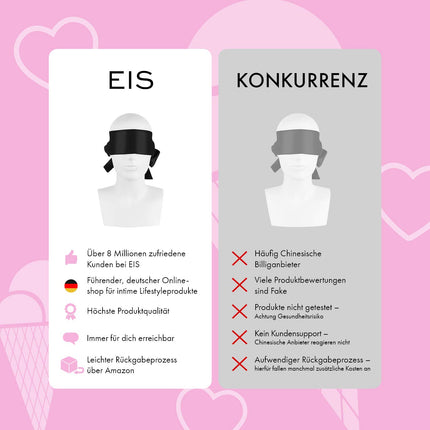 EIS Erotic Blindfold | Completely opaque for exciting role play | Silky surface | Sex toy for couples