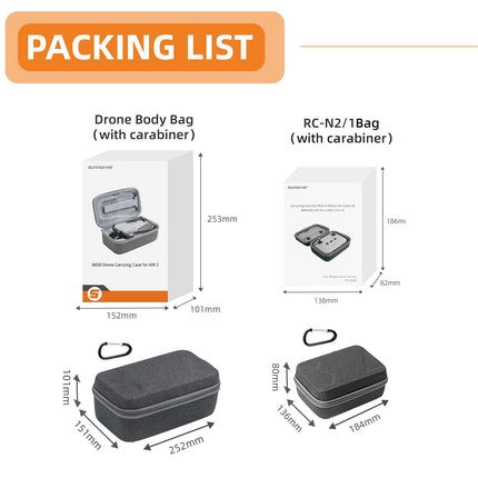 MotuTech Protective Case for DJI Air 3 Drone and RC-N2 Remote Control Bag Protective Case Portable Storage Case Transport Box (for DJI Air 3 Drone + RC N2 Remote Control)