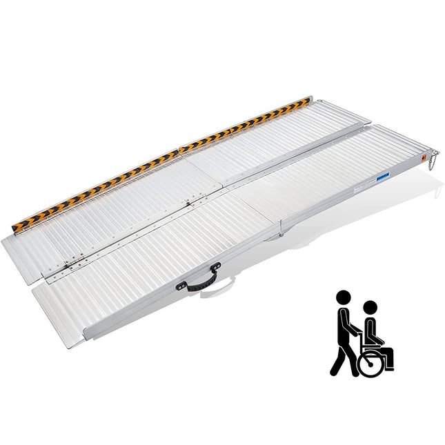 Foldable wheelchair ramp, gardhom wheelchair ramp for stairs 214cm, 362kg load capacity, anti-slip, extra wide 72cm threshold ramp for home stairs and doors