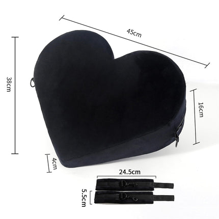 Soarvlorfy Sex Heart Wedge Pillow Sex Furniture Lumbar Pillow with Handcuffs Bondage Multifunctional Sofa Bed Sex Pillow Adult Game for Couples Erotic Extreme Restraints Sex Toy, Pink