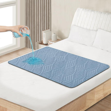 DUJUIKE Waterproof Mattress Protector, Washable Absorbent Incontinence Pad, Suitable for Adult/Child Care, Pet Diaper Pad, Anti-Leak and Anti-Slip Design (Blue, 90x135cm)