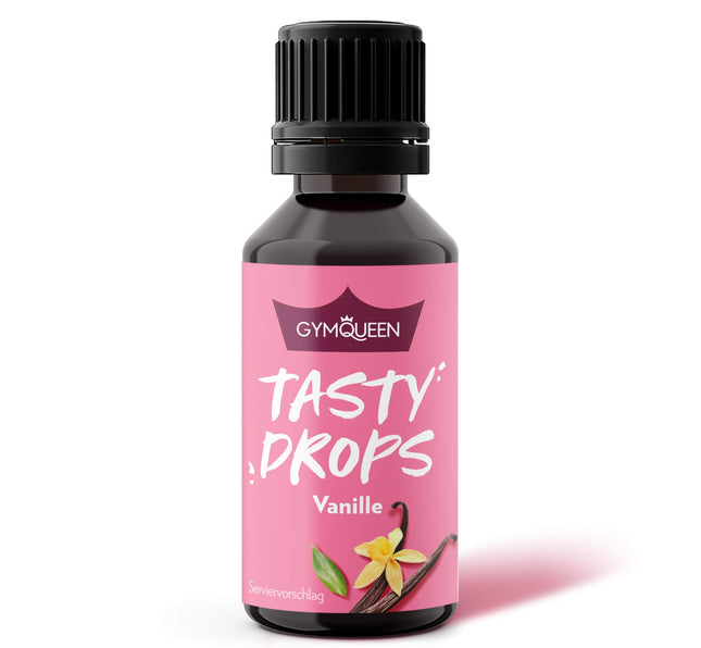 GymQueen Tasty Drops, Vanilla, Flavour Drops without Calories, 30ml
